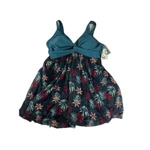 SHEKINI - Plus Size 18W One Piece Swimsuit NWT – Tropical Floral Teal